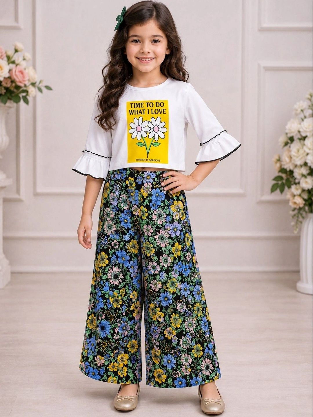 YK Girls Printed T-shirt with Palazzos-picture-28