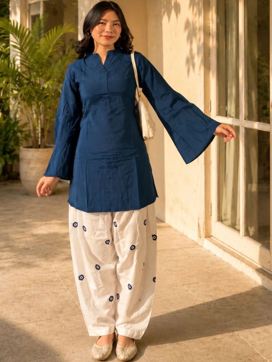 TWINS LADY Women Ethnic Motifs Regular Chanderi Cotton Kurta with Patiala-picture-24