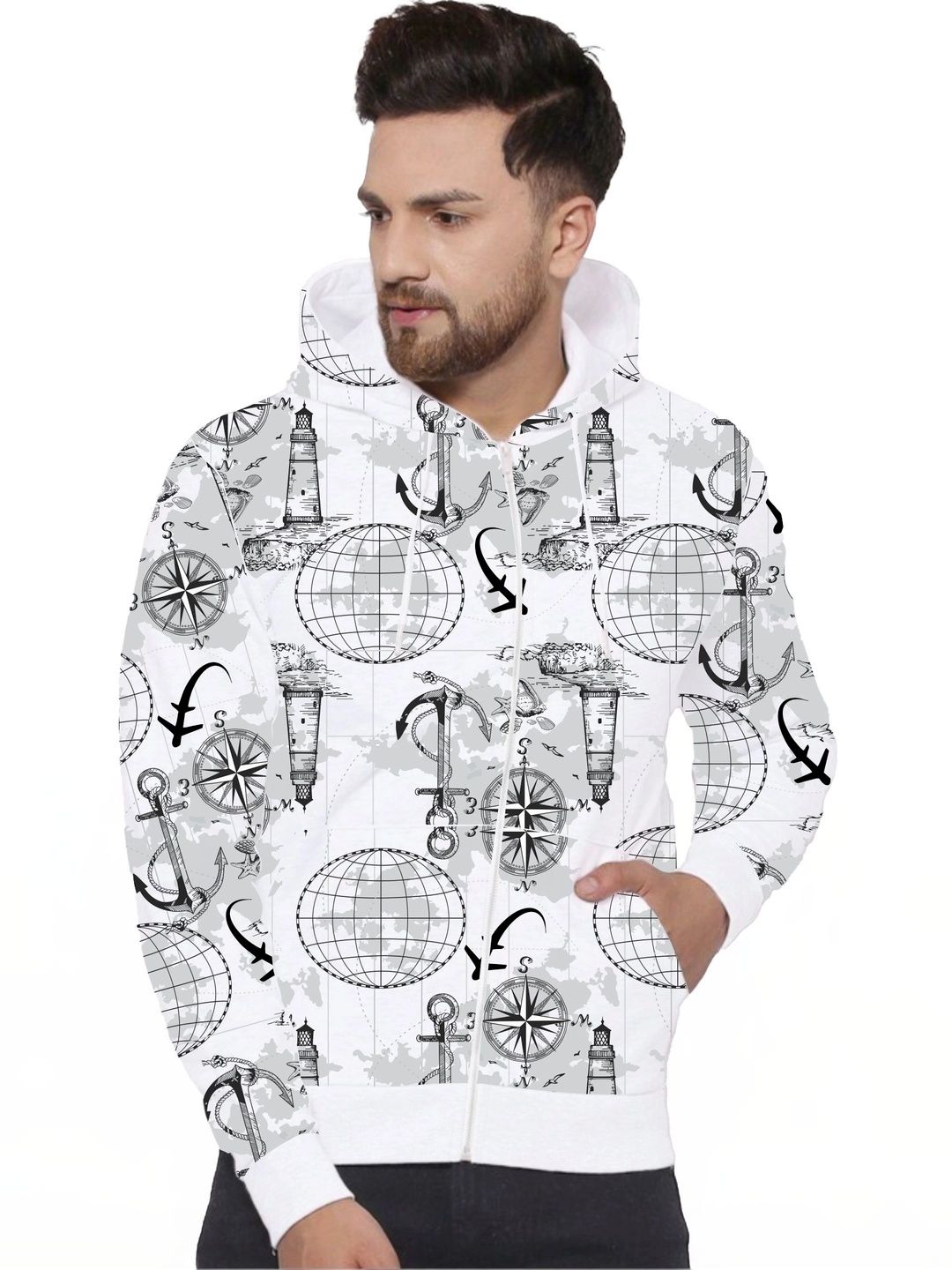 VOSIMO Men Printed Hooded Sweatshirt-picture-25