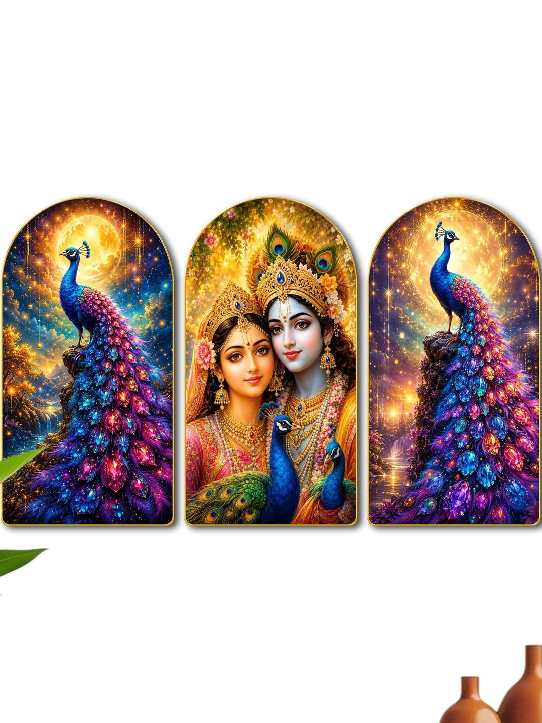 Livin'luxe Multicoloured MDF Religious Wall Paintings-picture-11
