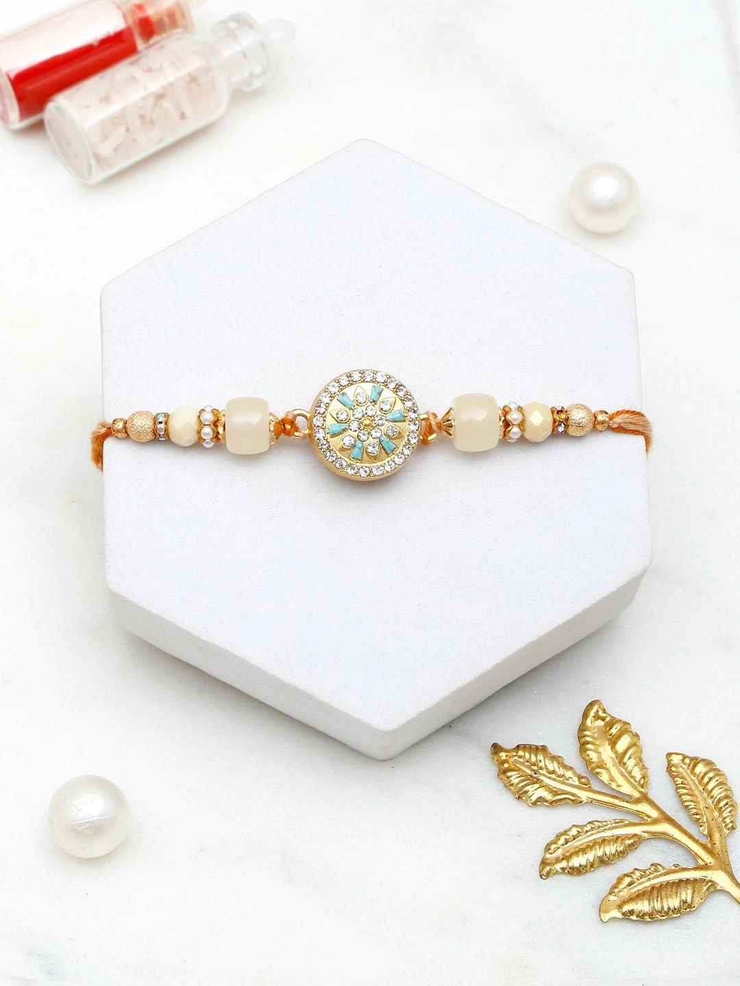 Archies Set of Rakhi Gift Set With Perfume & Roli Chawal-image-12