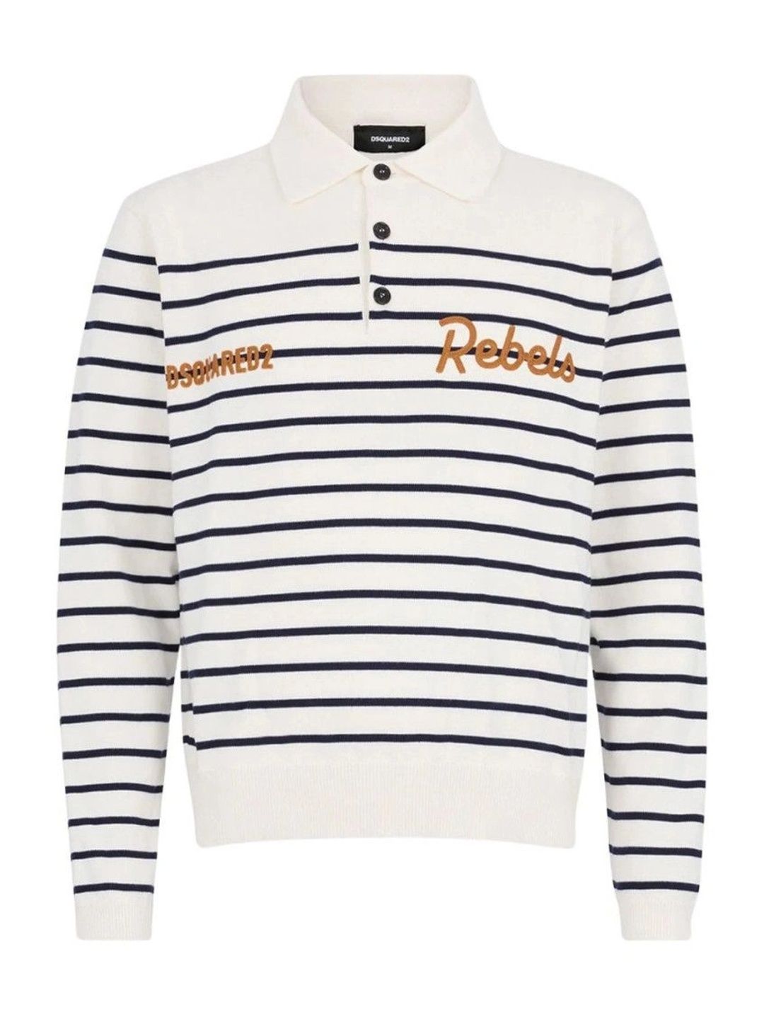 Dsquared2 Men Brand Logo Striped Polo Collar T-shirt-picture-22