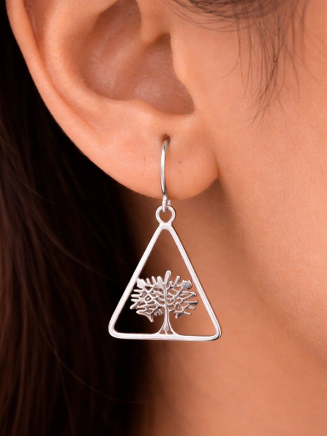 Zilverlinks 925 silver Jewellery Triangular Drop Earrings-picture-24