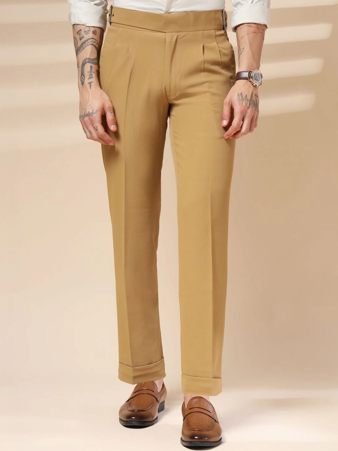 Italian Vega Men High-Rise Wrinkle Free Pleated Trousers-picture-36