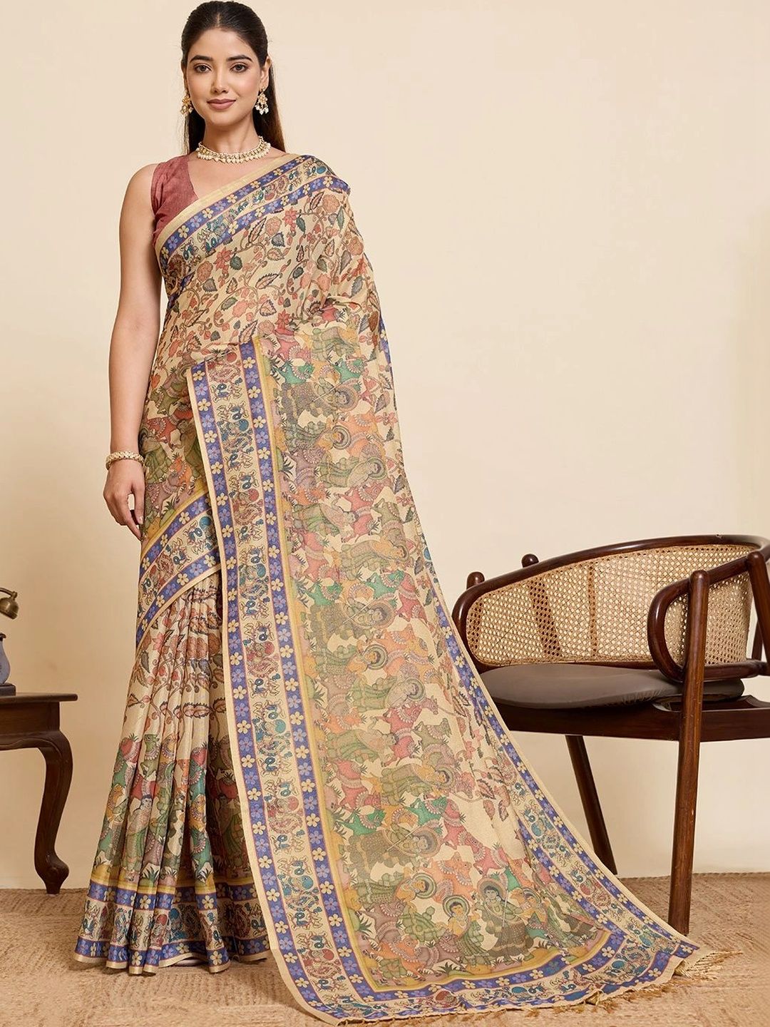Lalan Shree Creation Warli Linen Blend Saree-picture-34