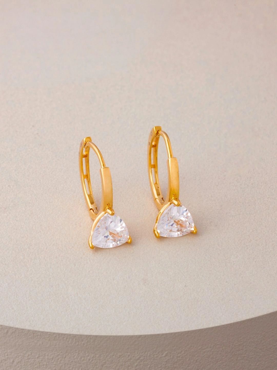 Kushal's Fashion Jewellery Triangular Hoop Earrings-picture-34