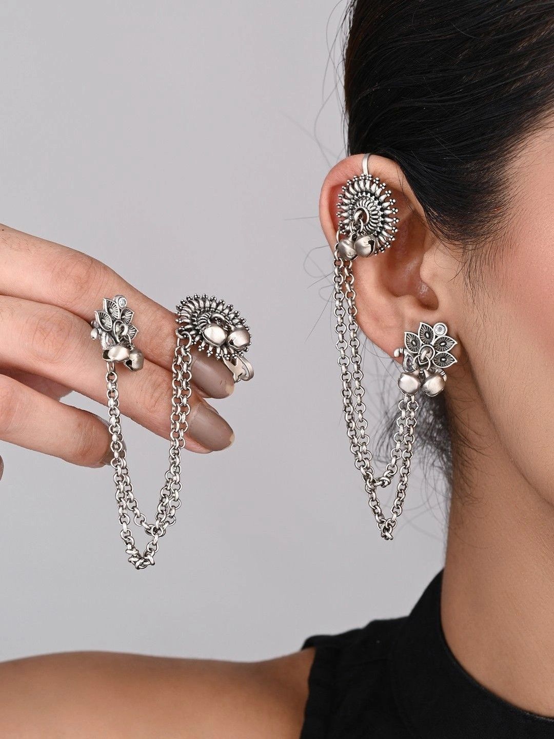 Sangria Circular Ear Cuff Earrings-picture-49