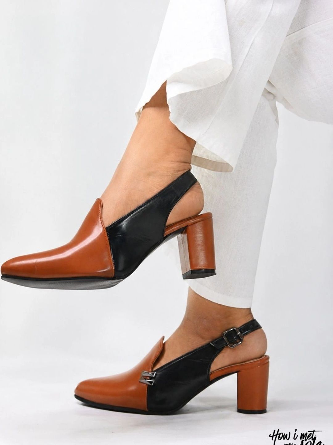 How I Met My Sole Colourblocked Block Pumps with Buckles-picture-14