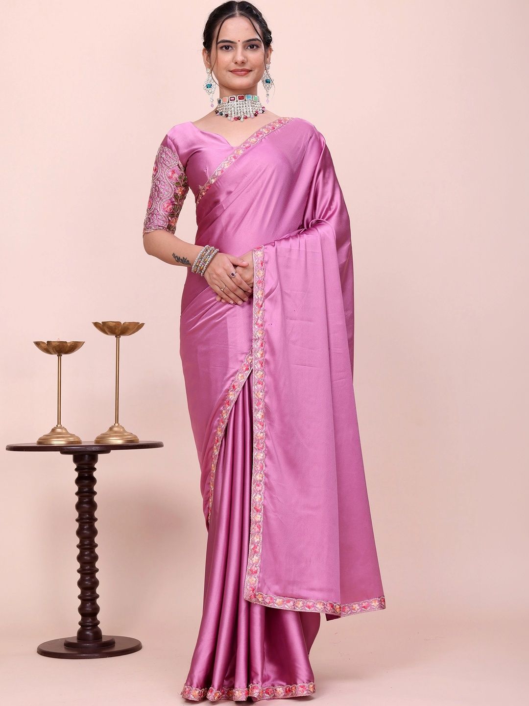 Mitera Embroidered Satin Designer Saree-picture-12