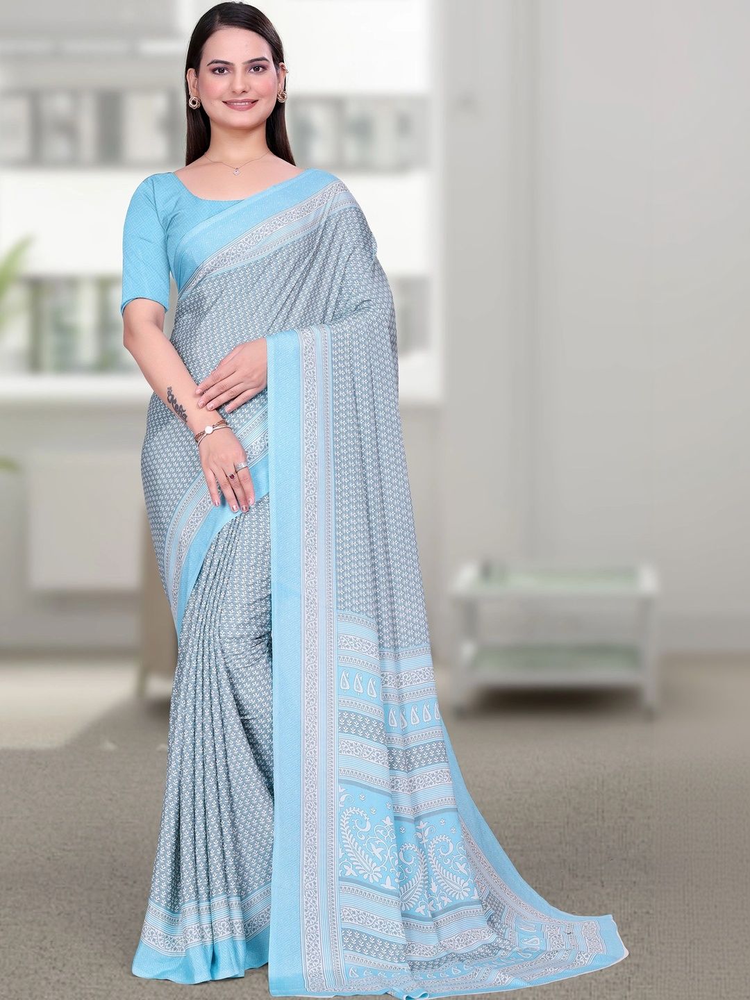 all about you Poly Crepe Designer Saree-picture-34