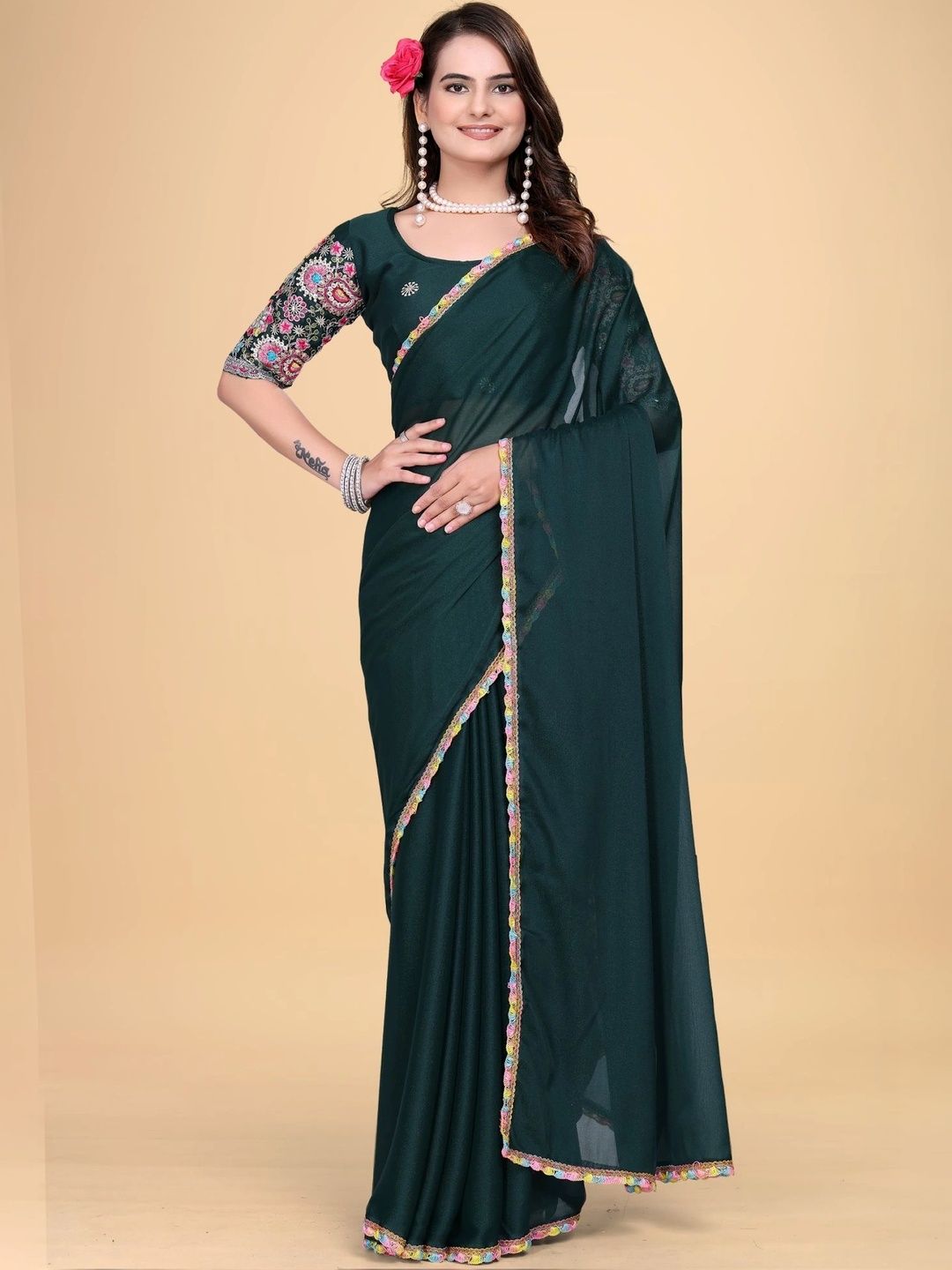 all about you Embroidered Poly Chiffon Designer Saree-picture-26
