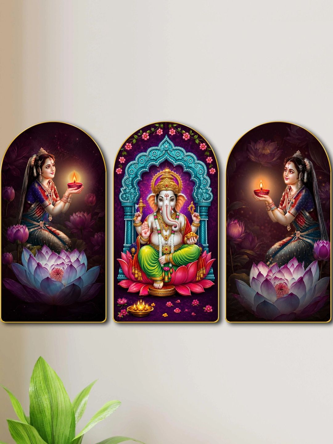 Livin'luxe Multicoloured MDF Religious Wall Paintings-picture-24