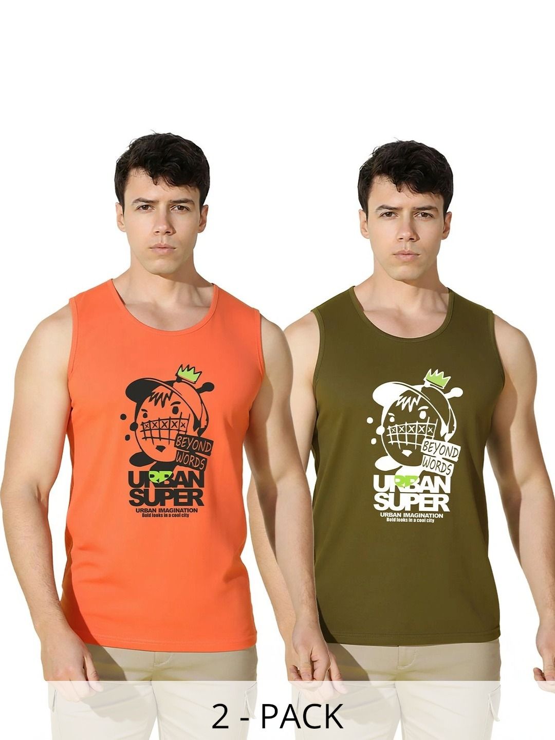MINISTRY OF FRIENDS Pack of 2 Printed Cotton Tank-picture-10