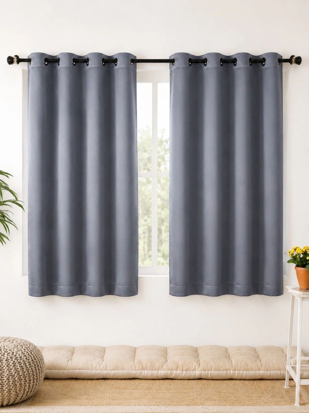 Homeful Style Grey Set of 2 Window Curtain-image-32