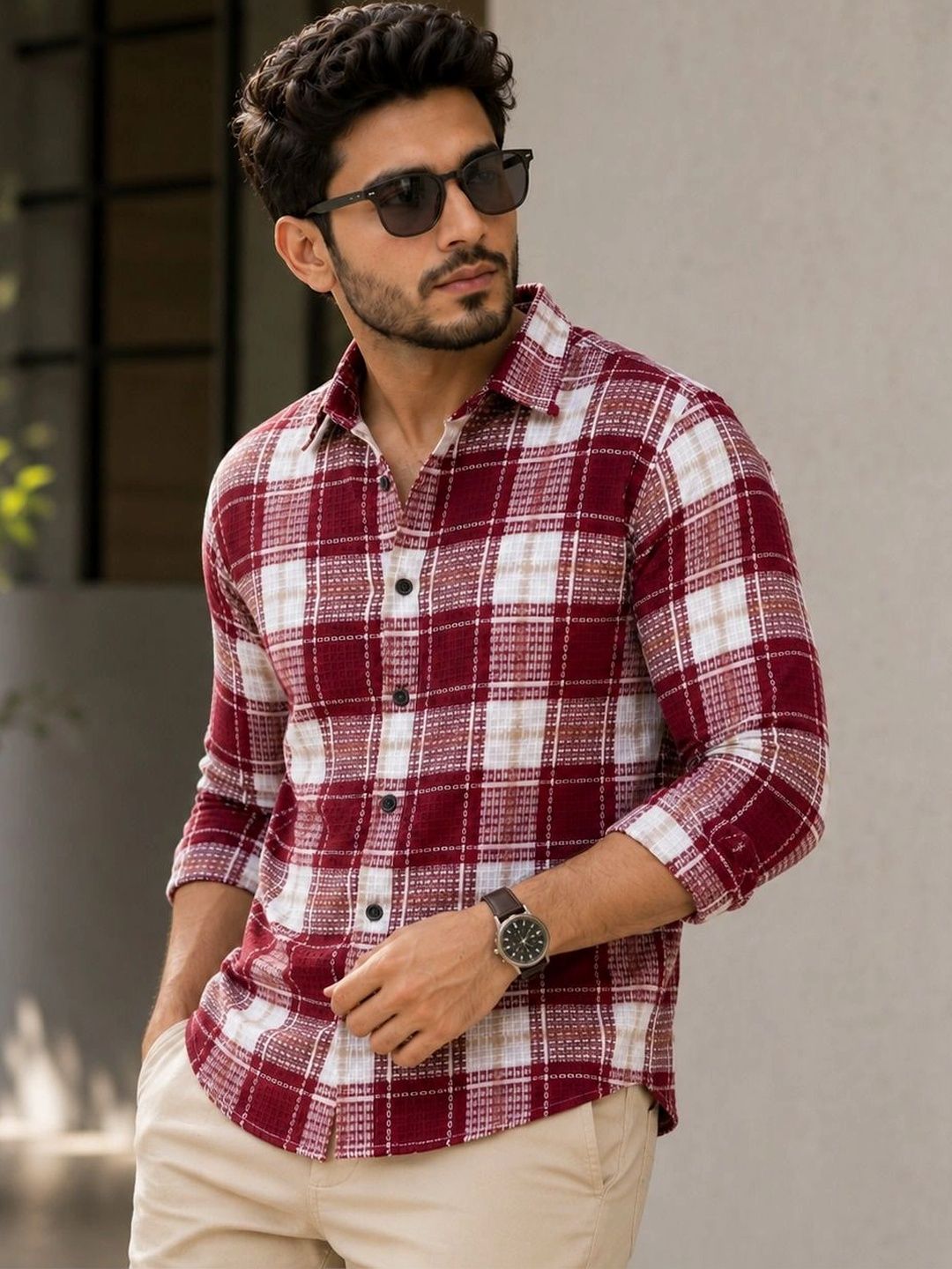 TUSHREE BOUTIQUE Men Classic Tartan Checks Checked Casual Shirt-picture-18