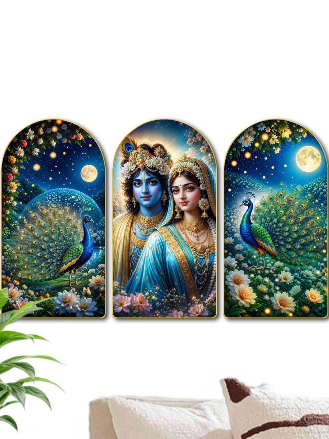 Livin'luxe Multicoloured MDF Religious Wall Paintings-picture-12