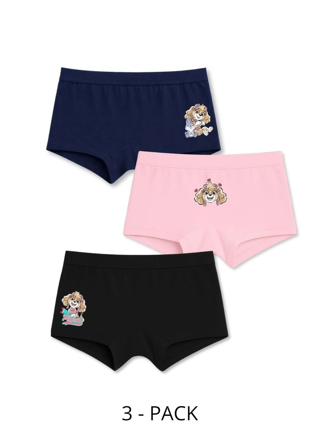 Button Bear Girls Pack of 3 Printed Cotton Boy Shorts-picture-28