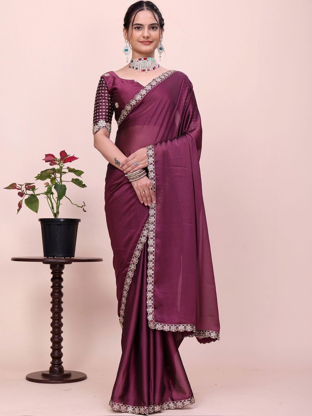 Mitera Embroidered Poly Chiffon Designer Saree-picture-30