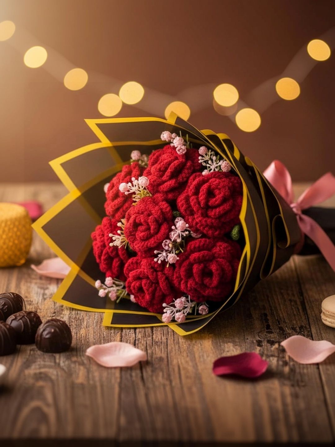 Agantuk Red 7 Pieces Rose Artificial Flower-image-25