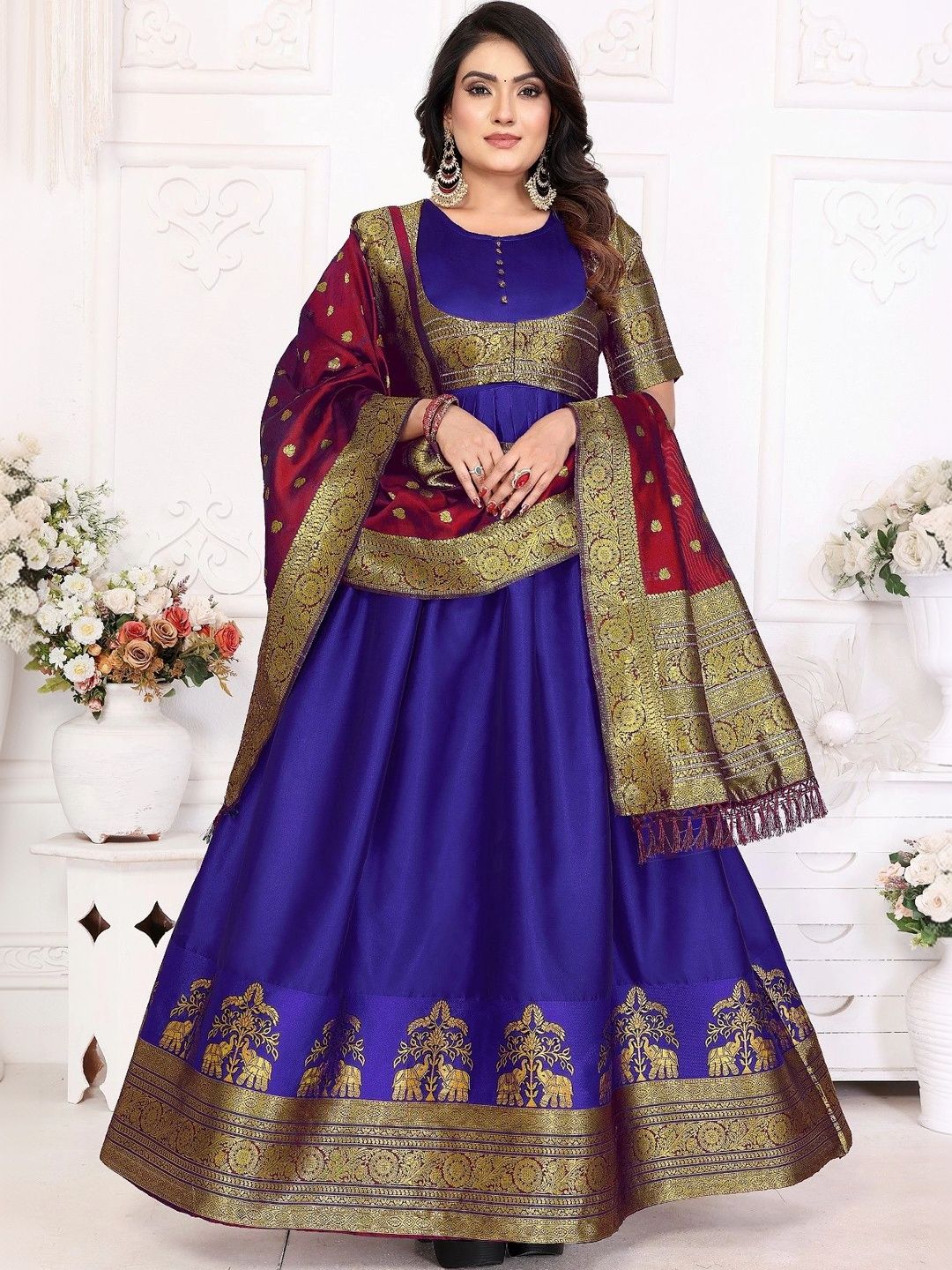Kinjhit Fashion Woven Design A-Line Ethnic Dresses-picture-47