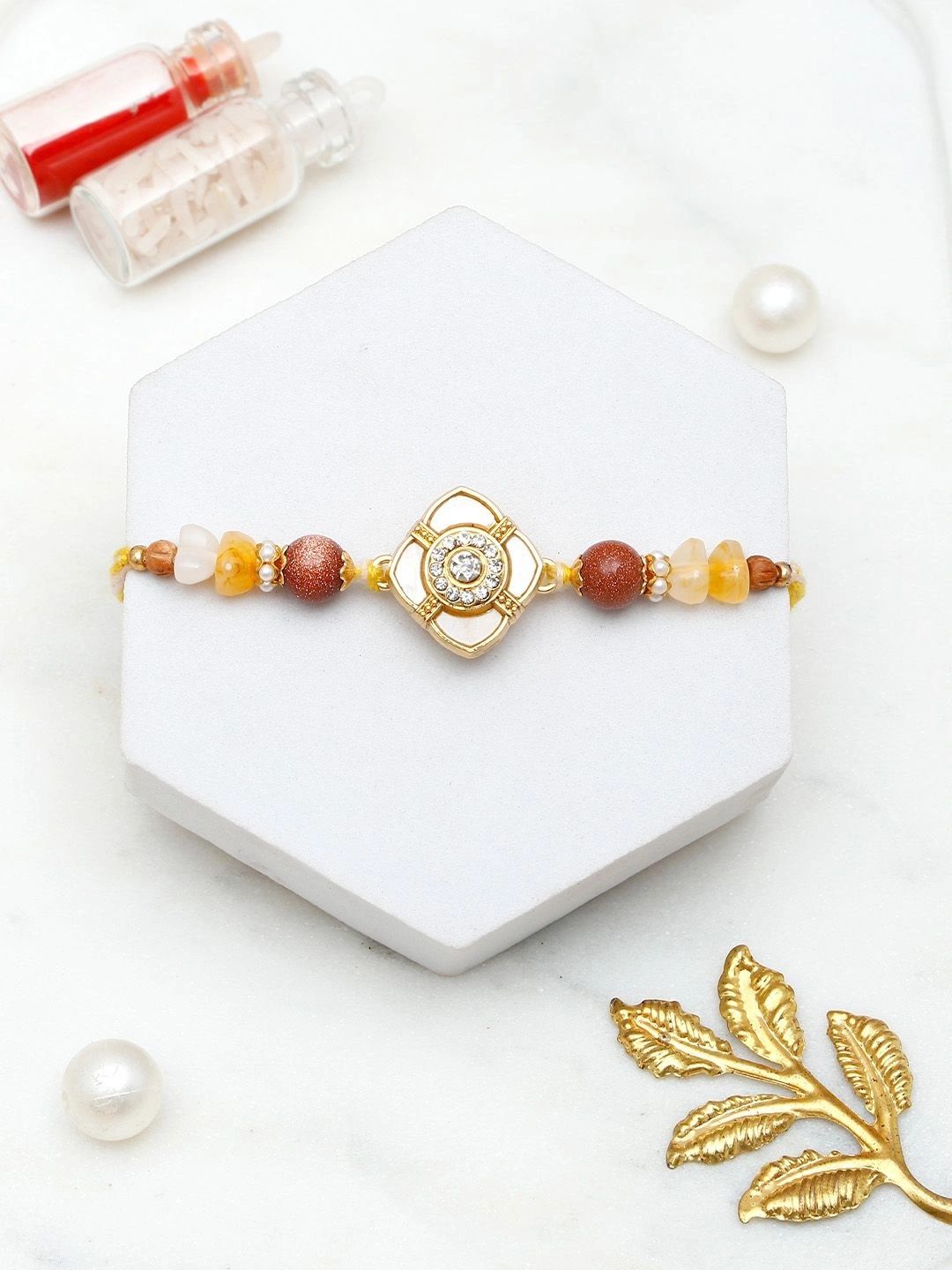 Archies Set of Rakhi Gift Set With Perfume & Roli Chawal-image-48