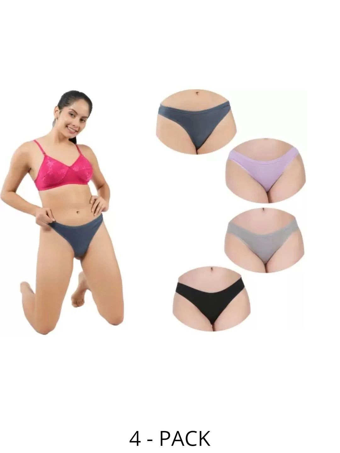 Bebron Women Pack of 4 Seamless Assorted Bikini-picture-39