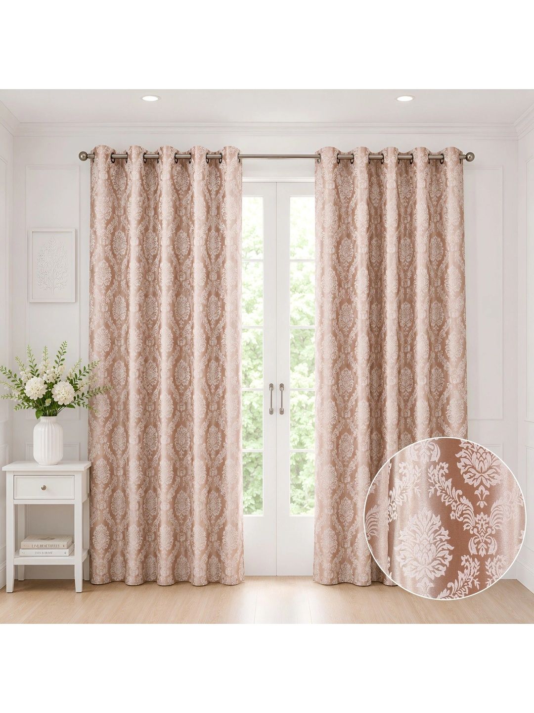 Homeful Style Rose Gold Set of 2 Door Curtain-picture-9