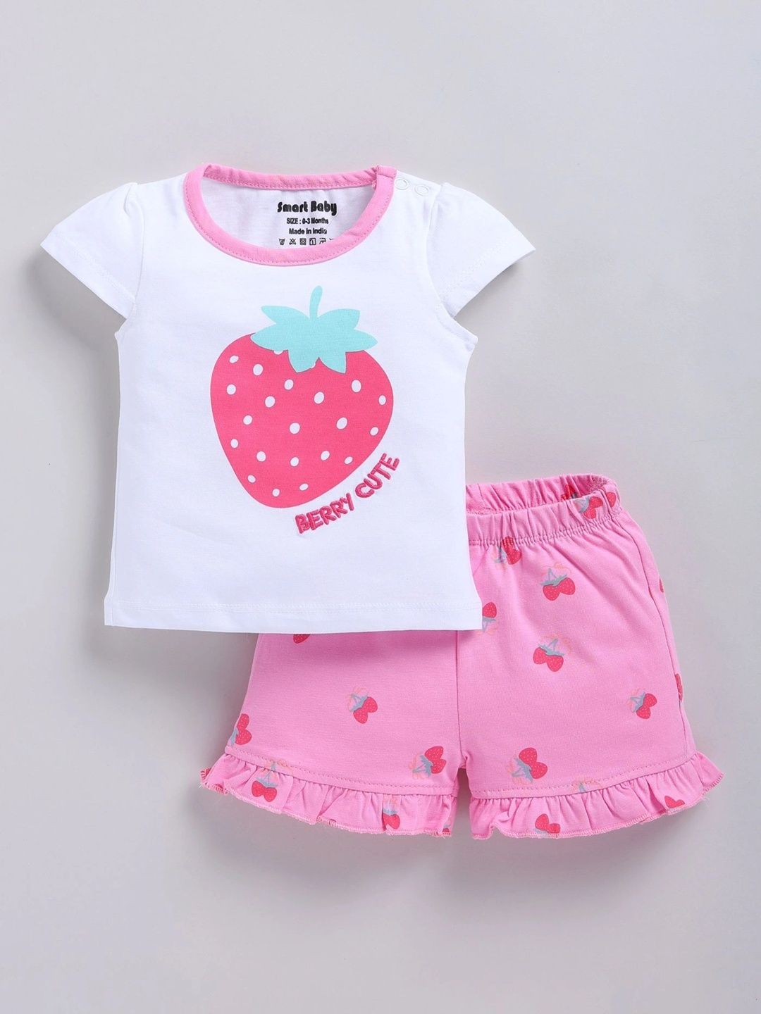 Smart Baby Girls Printed T-shirt with Shorts-picture-34