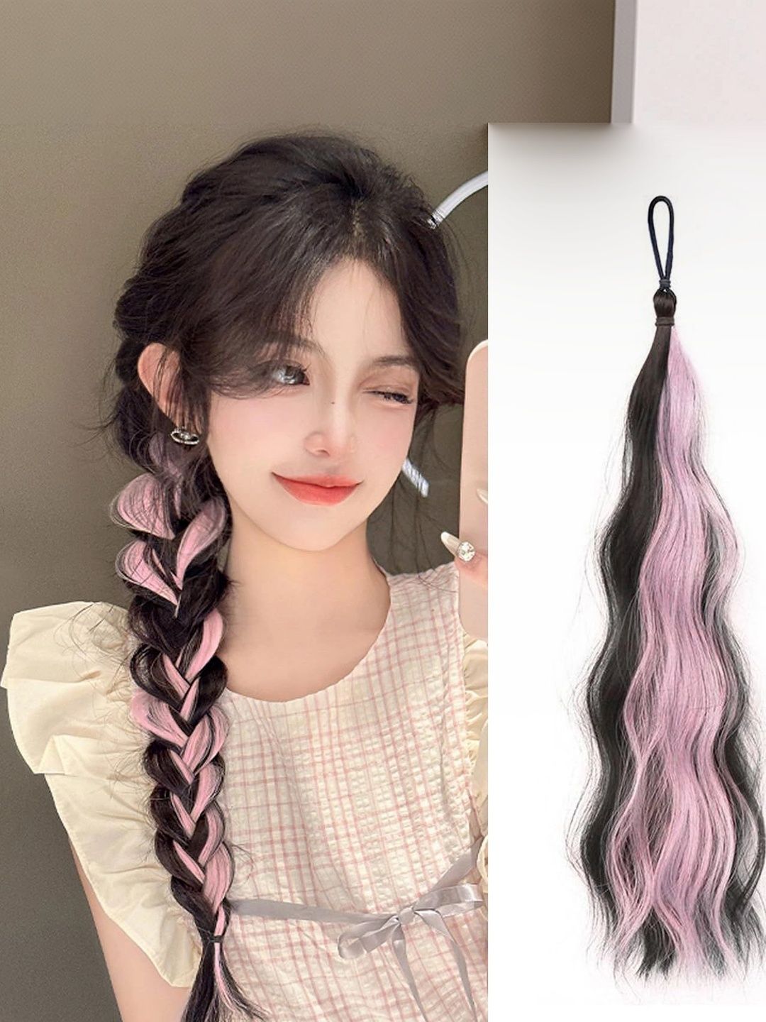 S.A.V.I Halo Wavy Ponytail Hair Extension - 21 Inch-image-46