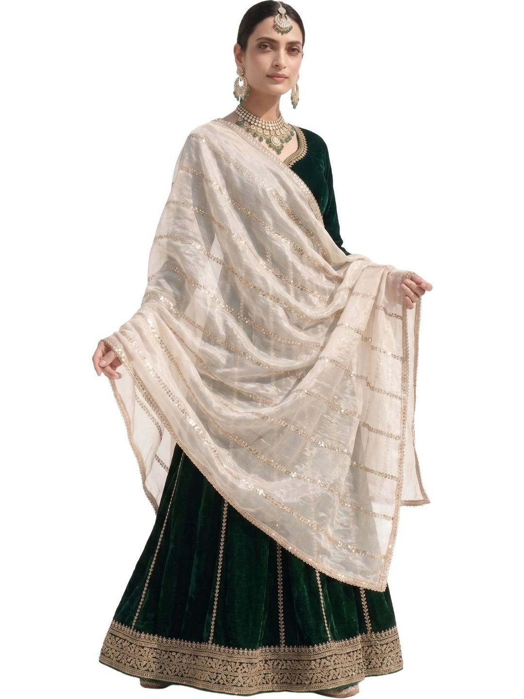 ANNI FASHION Art Silk Dupatta with Sequinned-picture-14