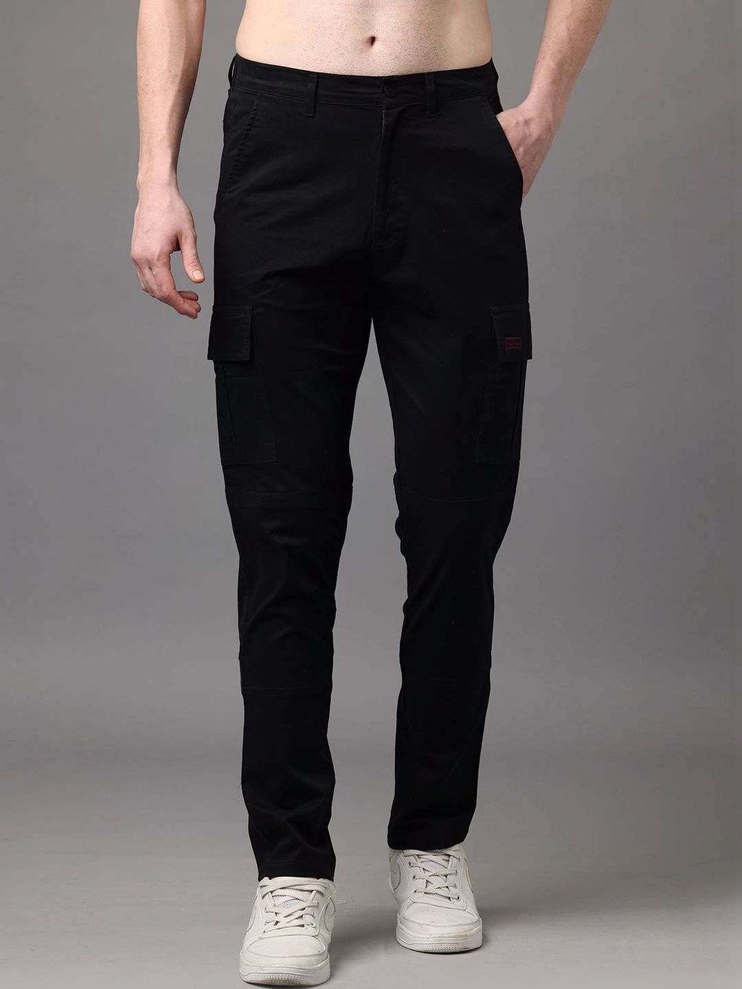 WEARHOUSE Men Relaxed Slim Fit High-Rise Trousers-picture-34