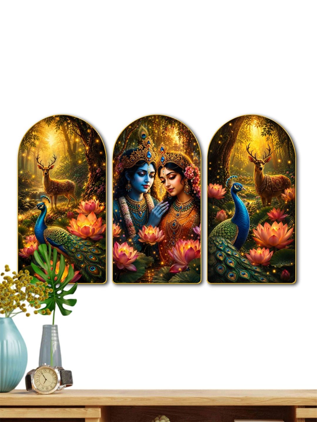 Livin'luxe Multicoloured MDF Religious Wall Paintings-picture-26