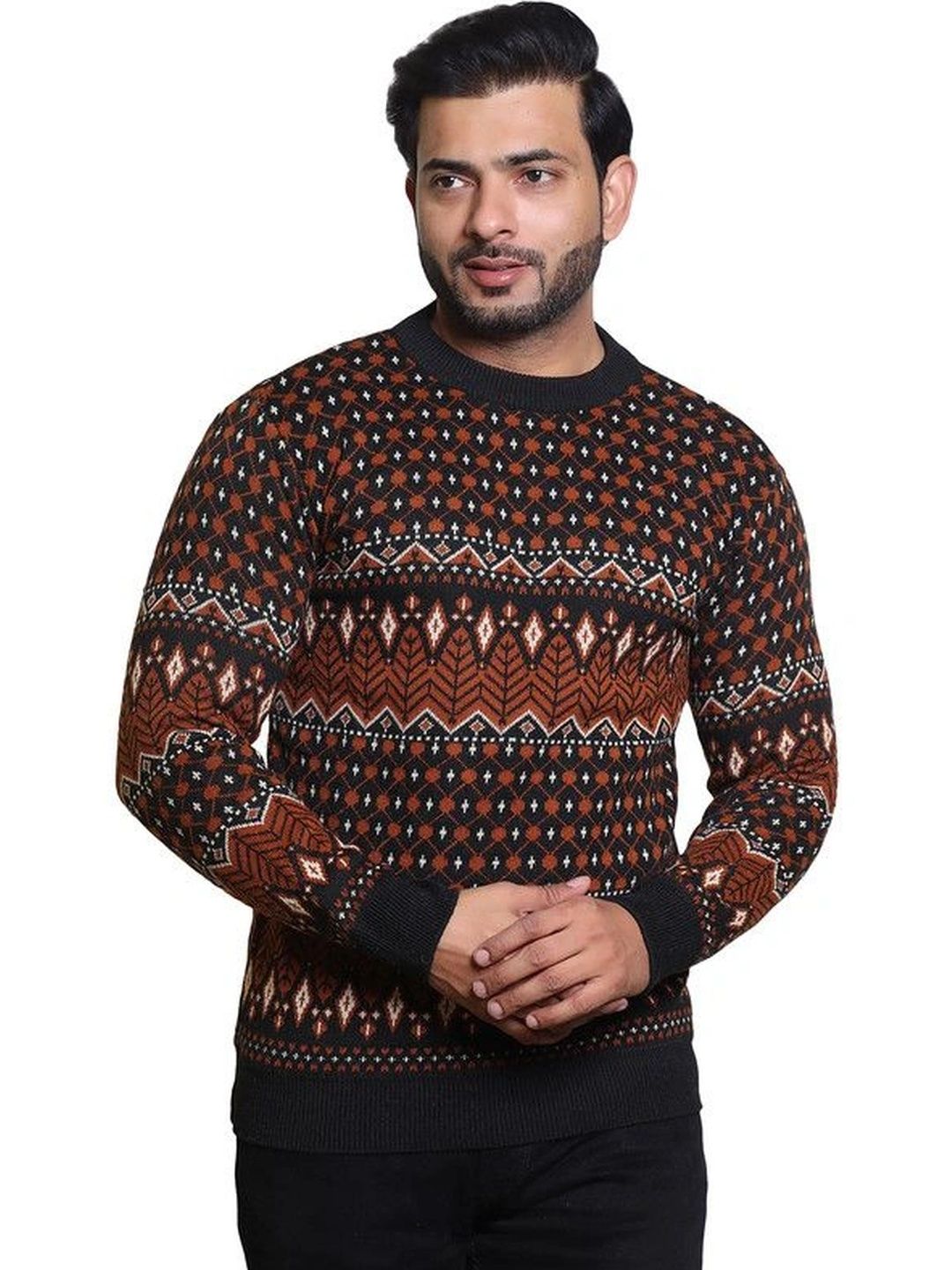 Grand Line Men Fair Isle Printed Pullover-picture-40