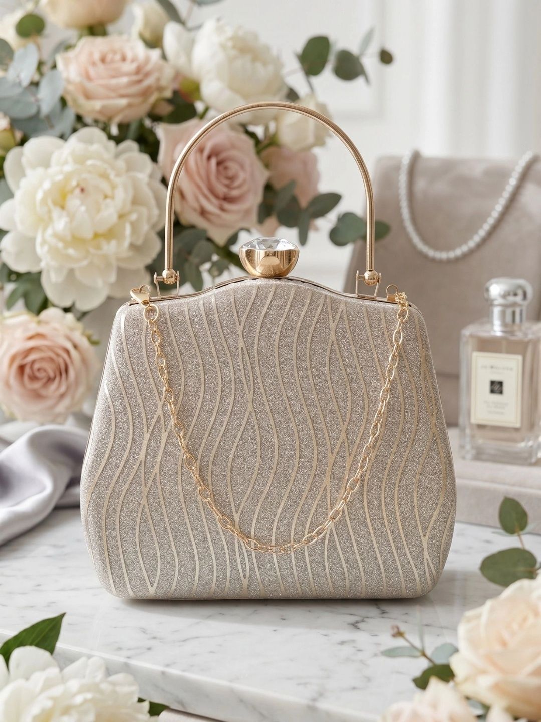 MISHA Textured Embellished Box Clutch-picture-49