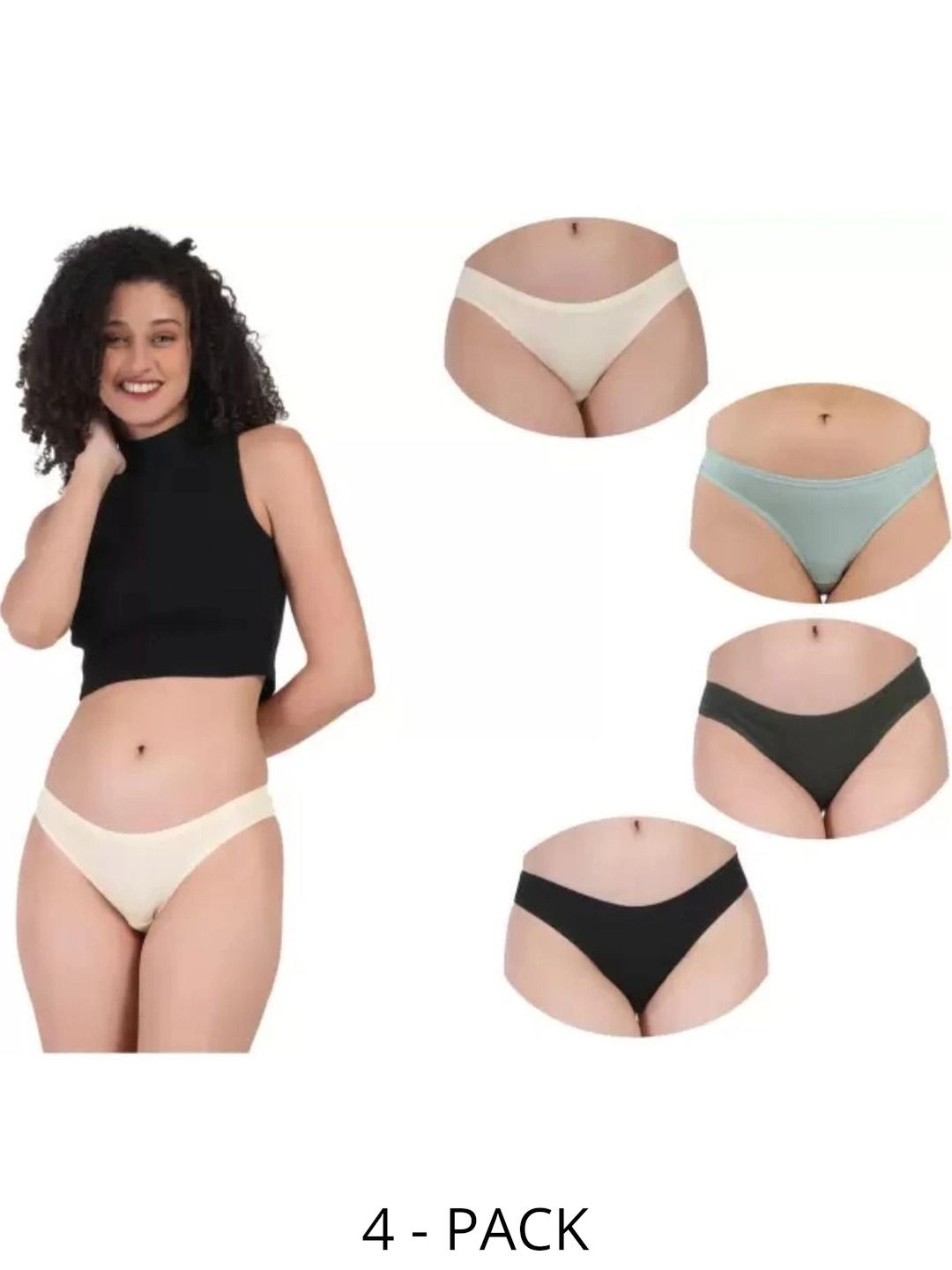 Bebron Women Pack of 4 Seamless Assorted Bikini-picture-12