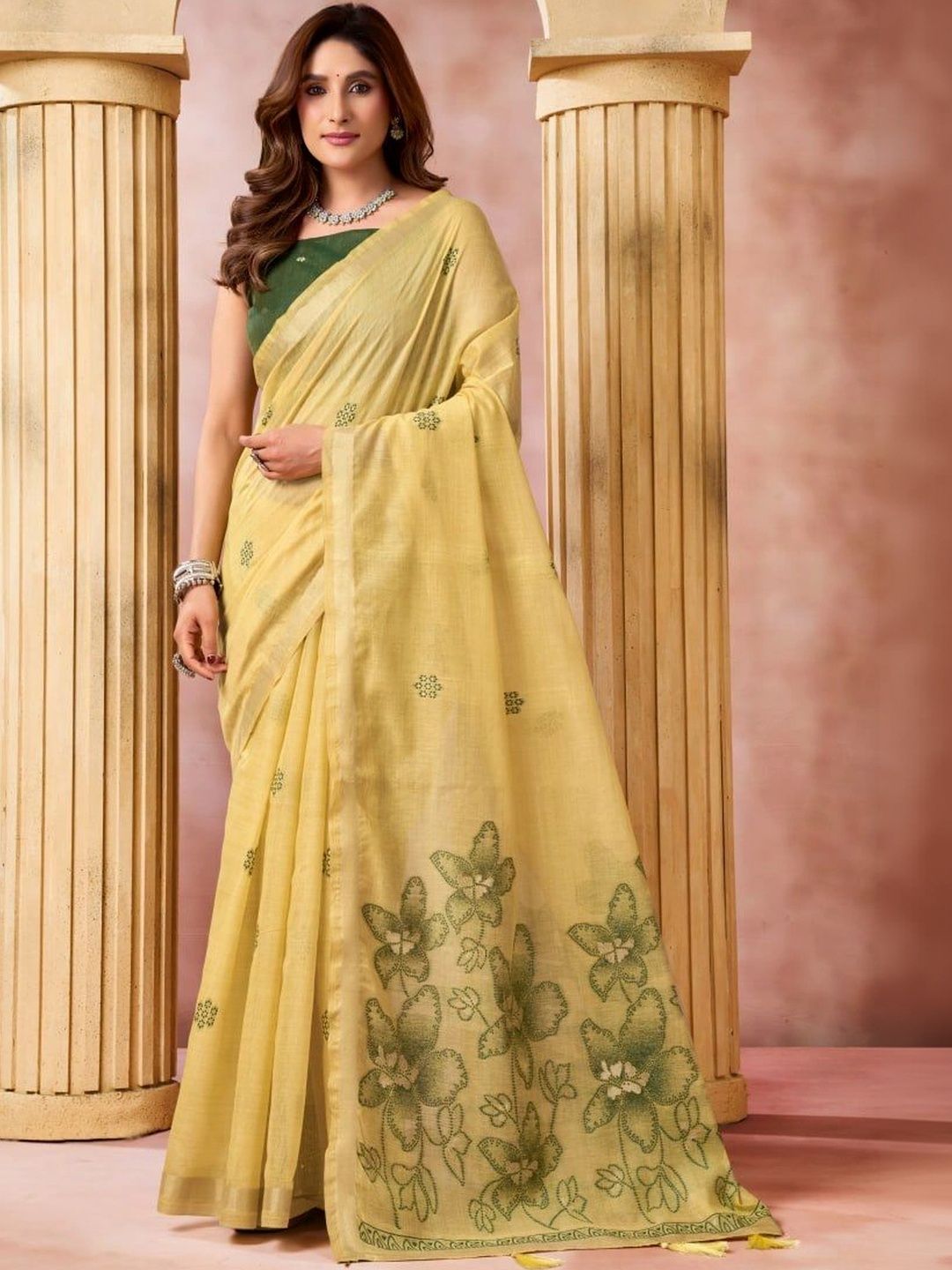 AD Saree Mall Ethnic Motifs Embroidered Silk Blend Designer Kanjeevaram Sarees-picture-20