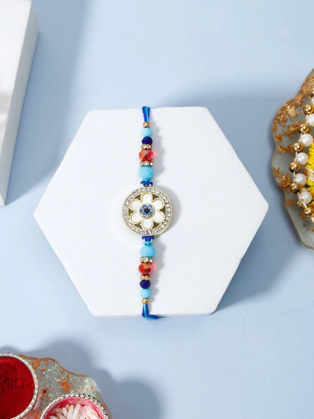 Archies Set of Rakhi Gift Set With Perfume & Roli Chawal-image-47