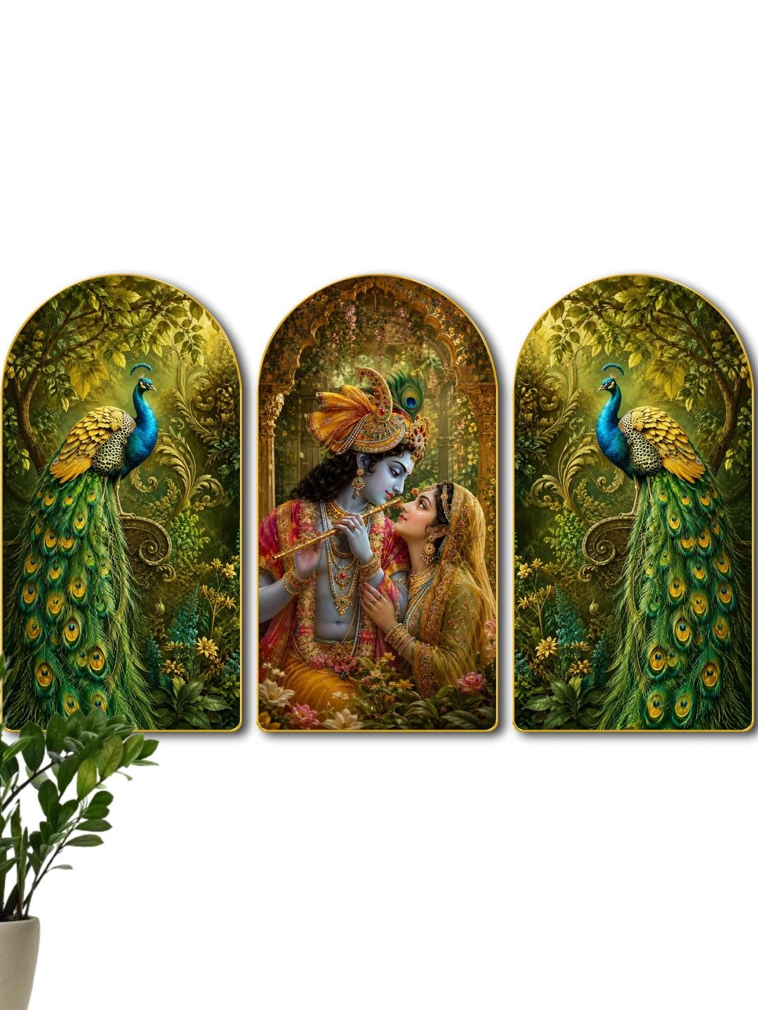 Livin'luxe Multicoloured MDF Religious Wall Paintings-picture-17