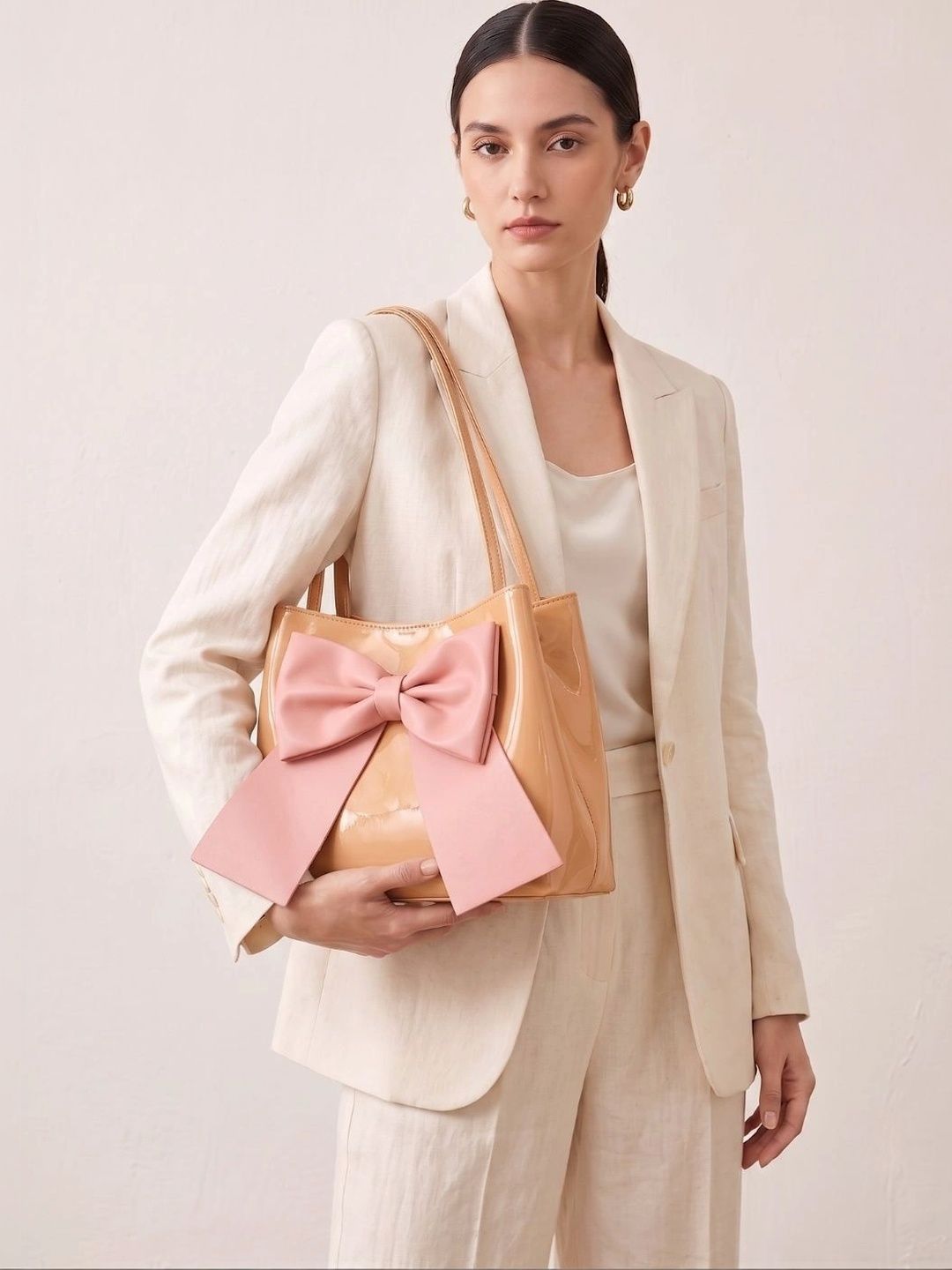 ZOKER PU Oversized Structured Handheld Bag with Bow Detail-picture-55