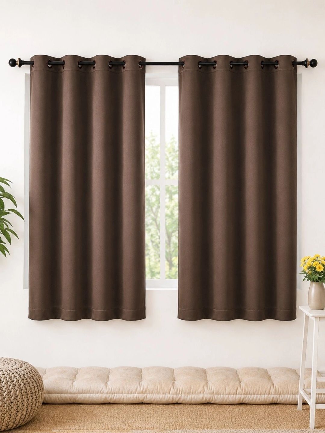 Homeful Style Brown Set of 2 Window Curtain-picture-16