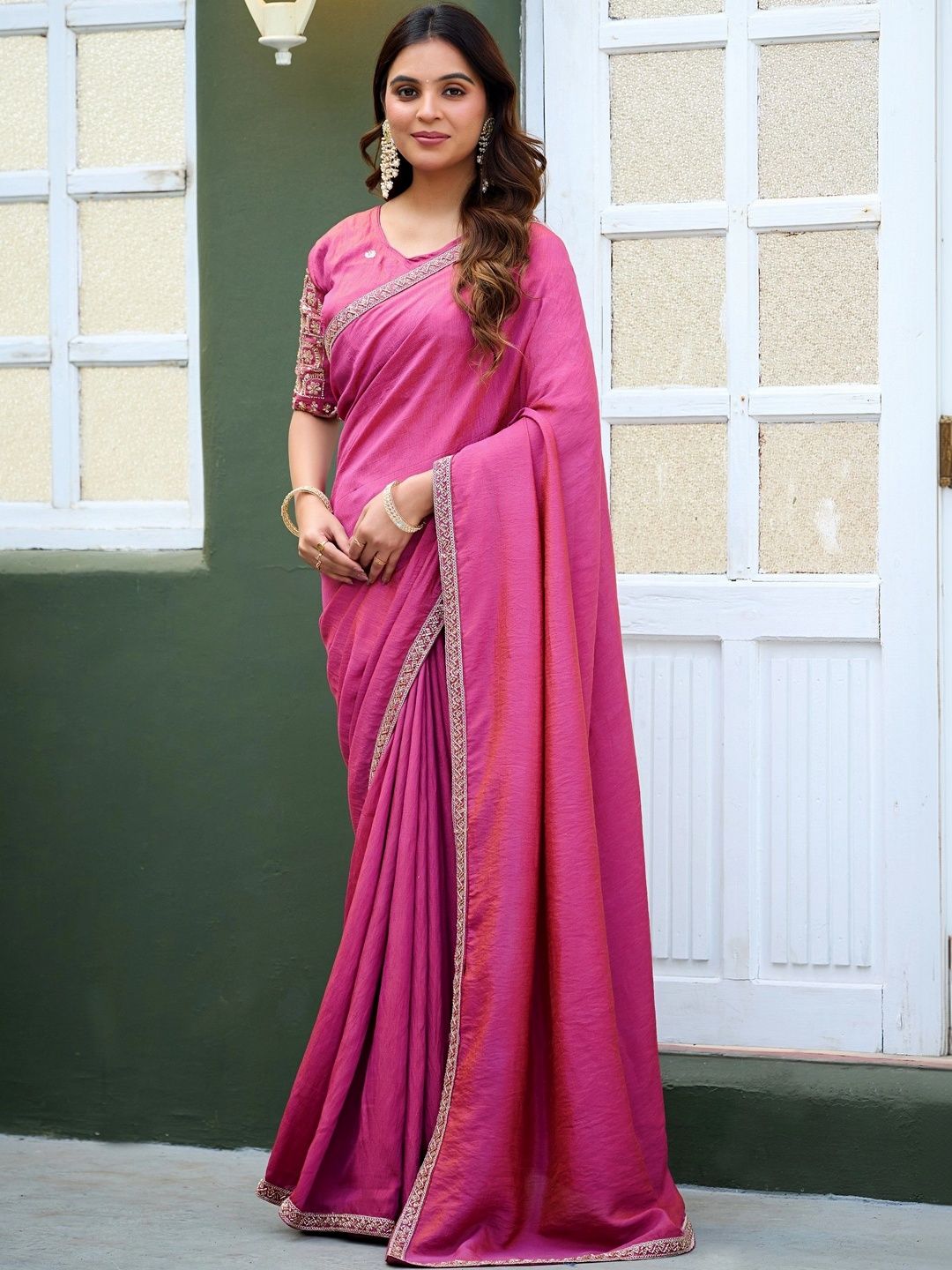 all about you Embroidered Art Silk Designer Saree-image-9
