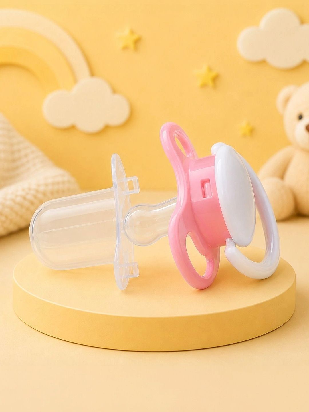 Joy Buzz Infants Pink BPA-Free Soft Fruit Pacifier Style With Protective Cap-picture-25