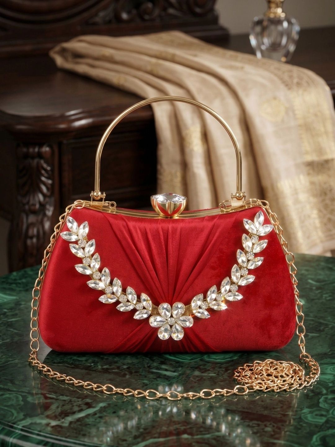 MISHA Textured Embellished Purse Clutch-picture-46