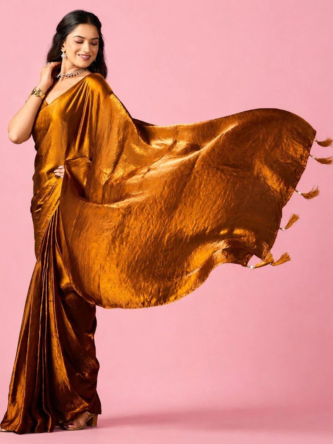 house of kk Patchwork Satin Designer Saree-image-17