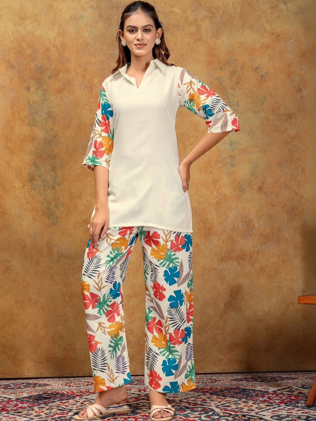 MANVAA Women Floral Regular Pure Cotton Kurta with Palazzos-picture-10