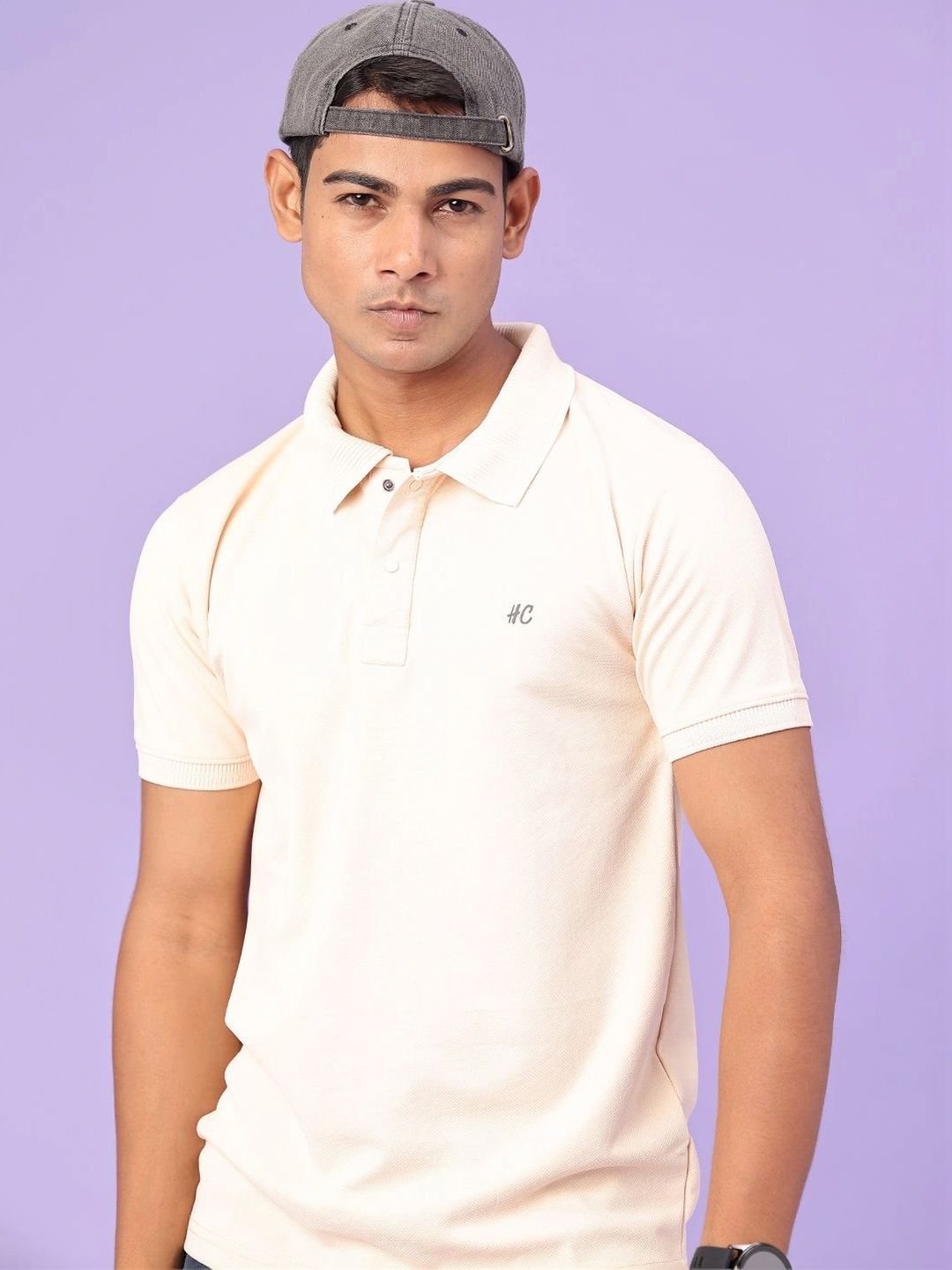 V-Mart Men Brand Logo Polo Collar Slim Fit T-shirt-image-47