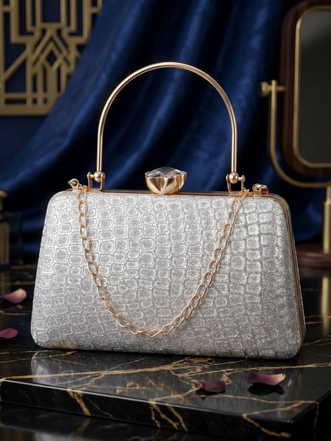 MISHA Textured Embellished Box Clutch-picture-56