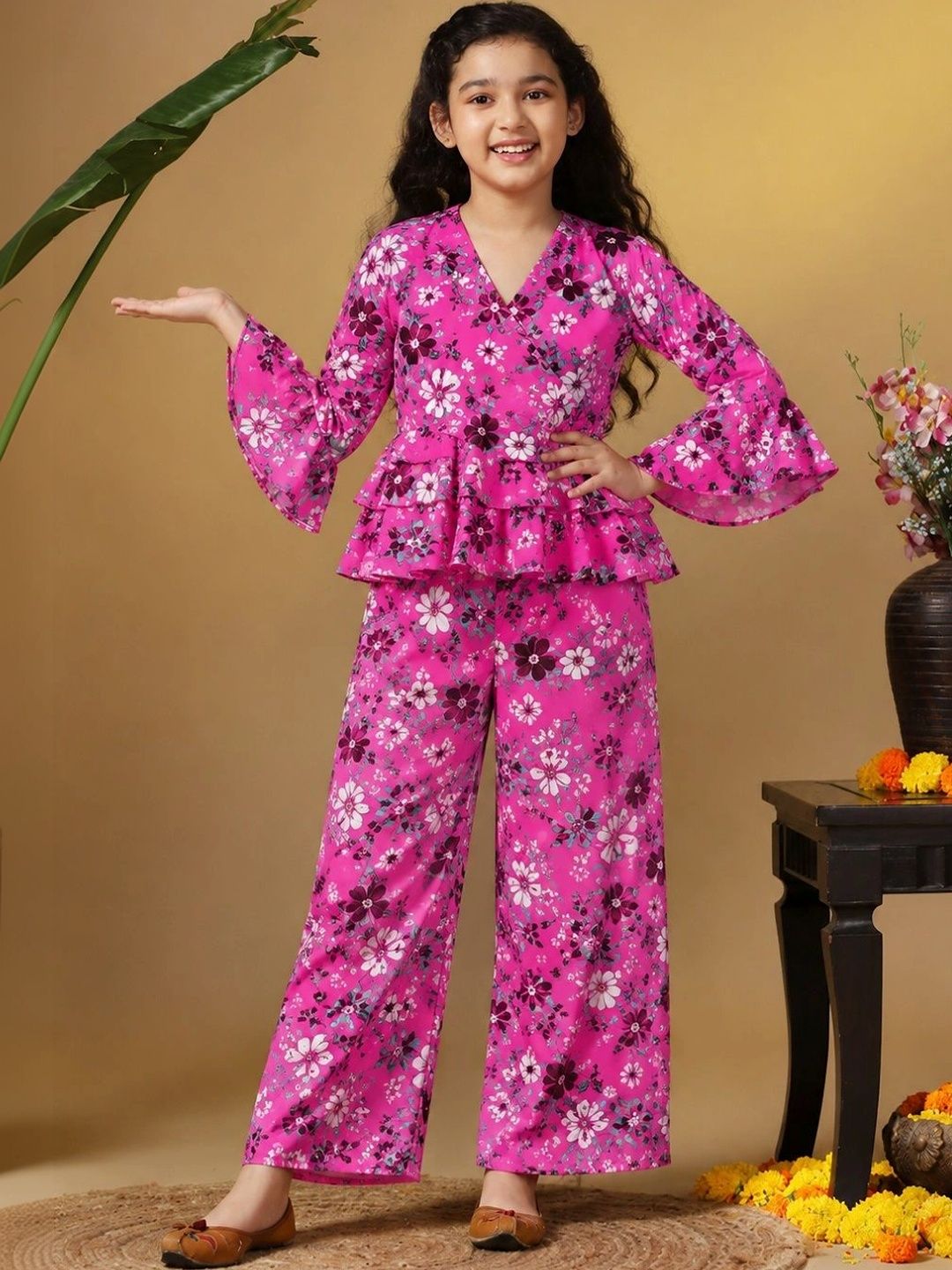 YK Girls Printed Top with Trousers-picture-28