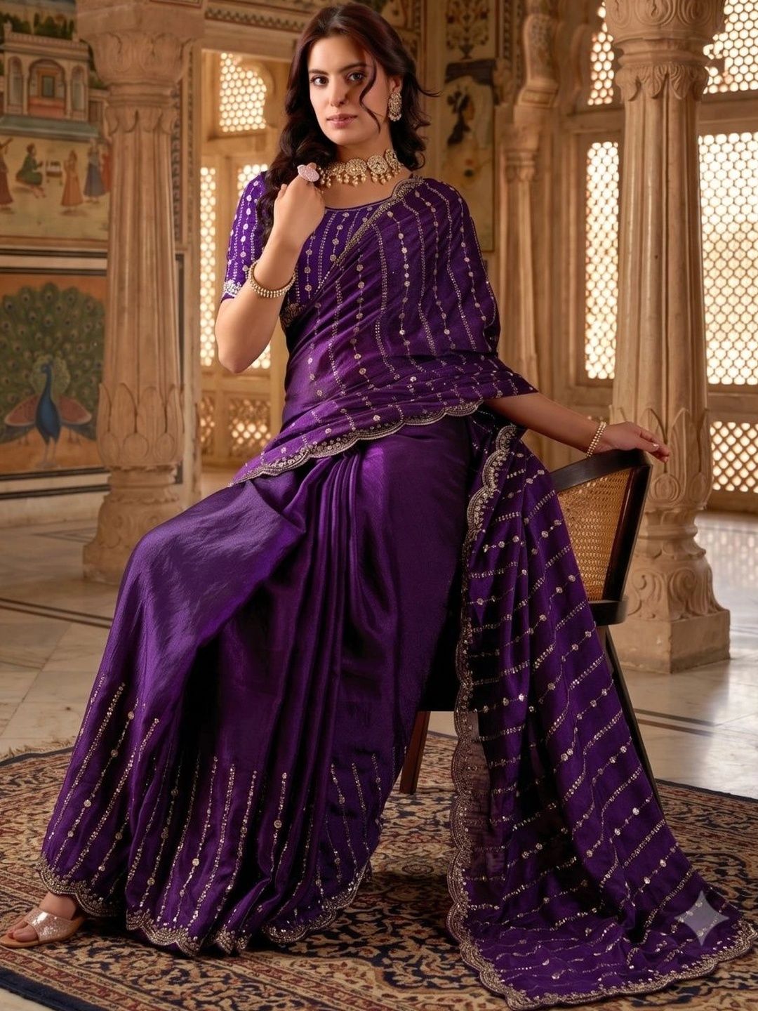 RASI FASHION Organza Banarasi Saree-picture-18