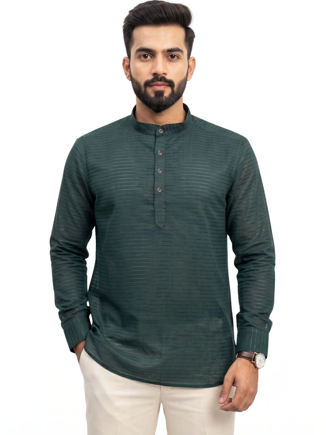 Kites Club Men Slim Fit Semi Sheer Casual Shirt-picture-10
